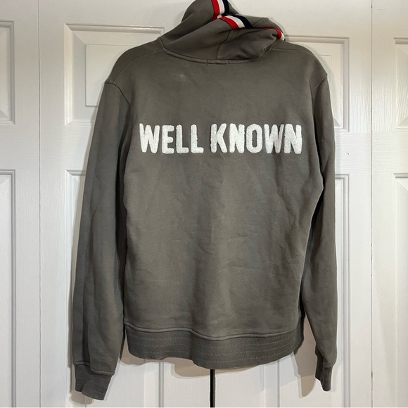 Well Known Studios Pullover Hoodie Sweatshirt Gray Grey Green Size Medium Mens - Picture 7 of 9